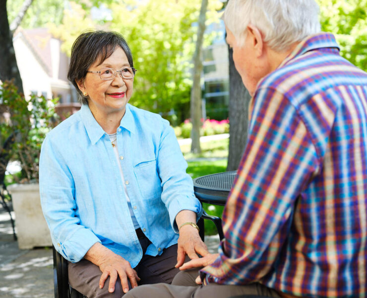 woman looking at her partner