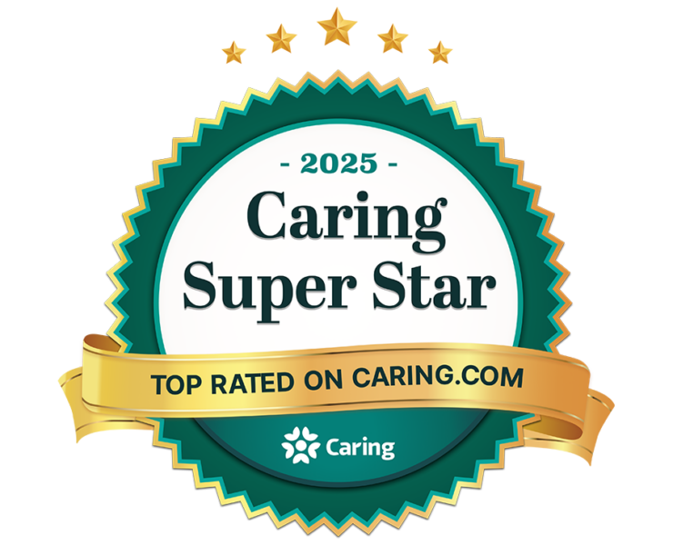 Top Rated on Caring.com, Caring Super Star award logo